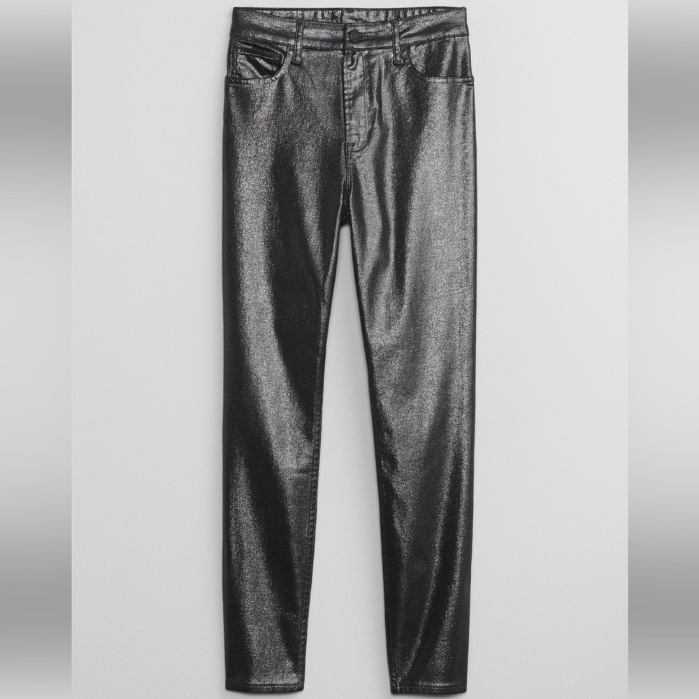 NWT Gap High Rise Universal Legging Jeans, Silver Black Size 20